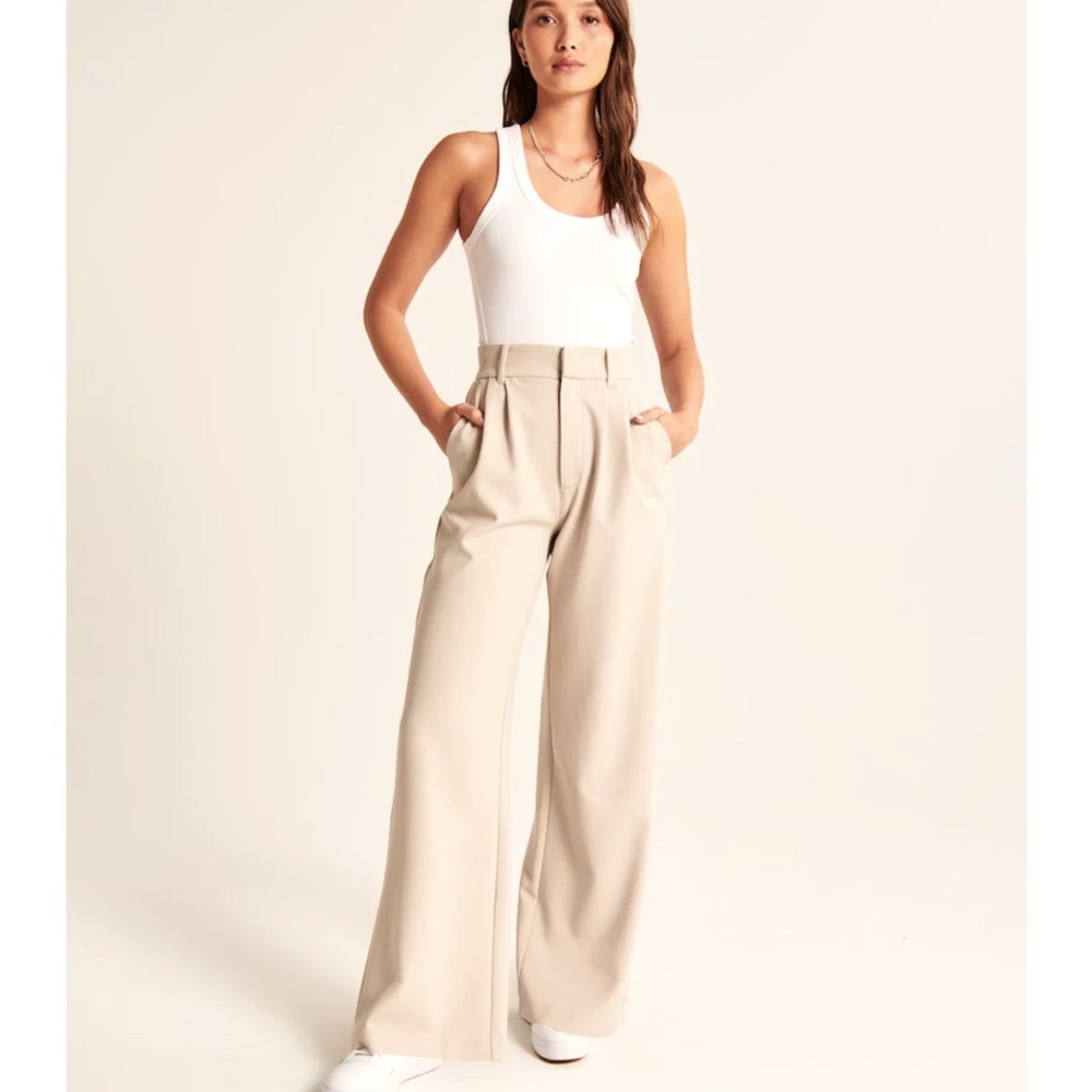 Daisy Grace - Elegant Cream Wide-Leg Women's Pants